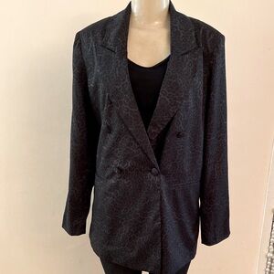 NWT INC Chi Cheetah Long Sleeves Double Breasted Jacket/ Blazer Size M